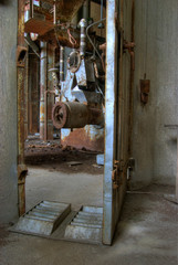 Door Ajar in Abadoned Factory