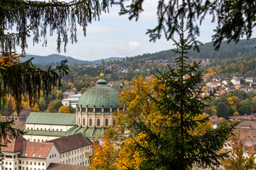 Wide angle view at St. Blasien in the Black Forest