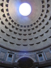 View of the interior of the Pantheon located in Rome, Italy 
