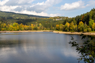 Idyllic view at Alb water reservoir in the Black Forest