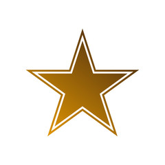 Obraz premium Star flat icon gold color on white background