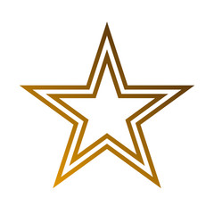 Obraz premium Star flat icon gold color on white background