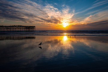 Pacific Beach sunset and pier