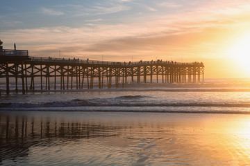 Pacific Beach sunset and pier