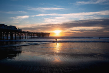 Pacific Beach sunset and pier