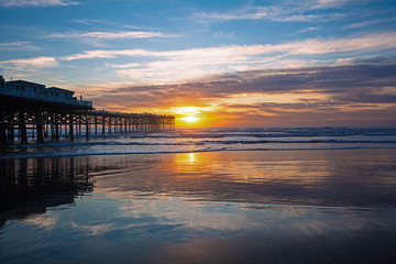Pacific Beach sunset and pier