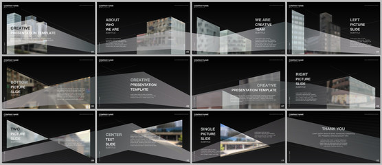 Presentations design, portfolio vector templates with architecture design. Abstract modern architectural background. Multipurpose template for presentation slide, flyer leaflet, brochure cover, report