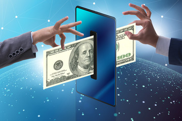 Concept of mobile wallet transfers - 3d rendering