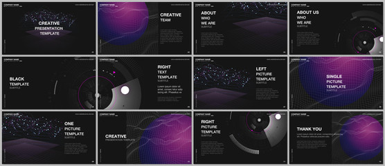 Presentation design vector templates, multipurpose template for presentation slide, flyer, brochure cover design, infographic report. Future technology. Infographic digital cloud technology concept.
