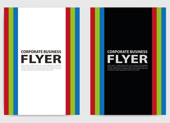 corporate business flyer with colorful shapes background in a4 size design