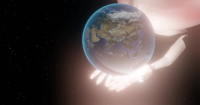 人が支える地球環境のイメージ素材