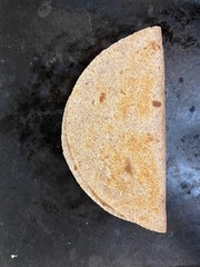 Quesadilla, Synchronizada, folded tortilla on a hot plate