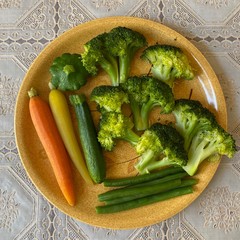 Healthy dish of steamed vegetables