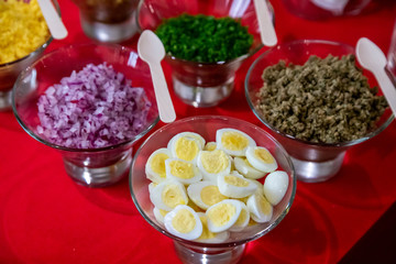 onions and herbs and eggs