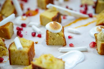 cake with cream and fruits