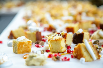 cake with ice cream and fruits