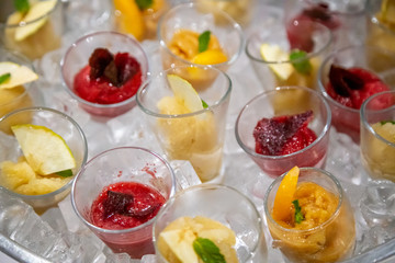 dessert with fruits