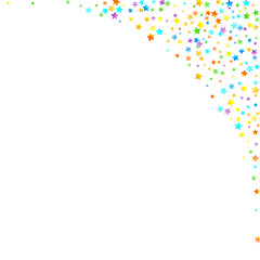 Rainbow Festive Confetti. Carnival Star Falling.
