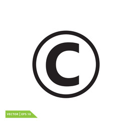 Copy right icon vector logo design template