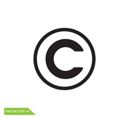 Copy right icon vector logo design template