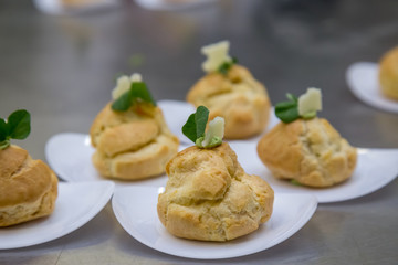 baked puff pastries with cheese
