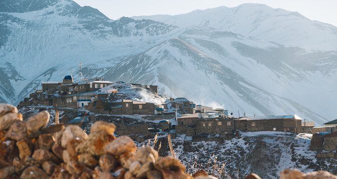 The village Khinalug, Azerbaijan.