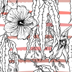 Fototapeta premium Tropical, modern stripes motif