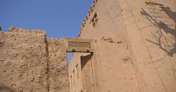 Ancient traditional residential old house in Tuyoq village valley inTurpan Xinjiang Province China.