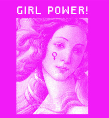 Venus in retro 8-bit pixel art style. Vaporwave style collage or print.