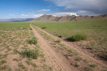 The landscape of the mongolian steppe