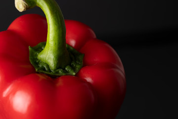 Top of a red bell pepper - studio shot