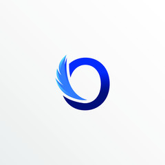Initial Letter O with Feather Logo Design