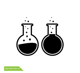 Tube glass icon vector logo design template