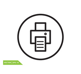 Printer icon vector logo design template