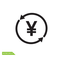Money yen currency icon vector logo design template