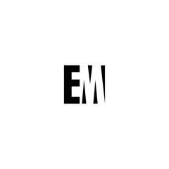 EM E M Letter Logo Design in Black Colors