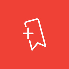 Fototapeta premium Badge Line Red Icon On White Background. Red Flat Style Vector Illustration