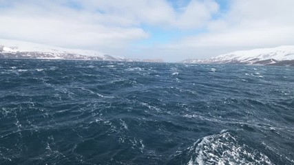 Strong wind at Deception Island, Antarctica. 