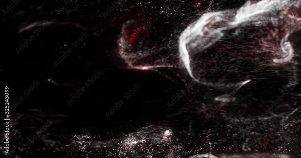 Poster Hacker text disintegrating, breaking up in fluid particle. Hackers Infecting Servers and Infrastructure, Internet piracy and online security concept. HACK3R text. Seamless loop with alpha 4K 3D render
