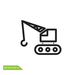 Crane construction icon vector logo template