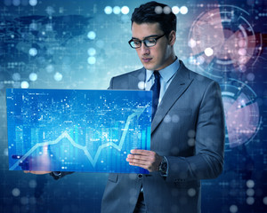 Businessman in online trading concept