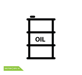 Drum oil icon vector logo design template