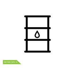 Drum oil icon vector logo design template