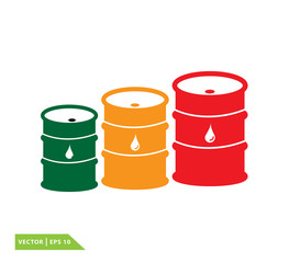 Drum oil icon vector logo design template