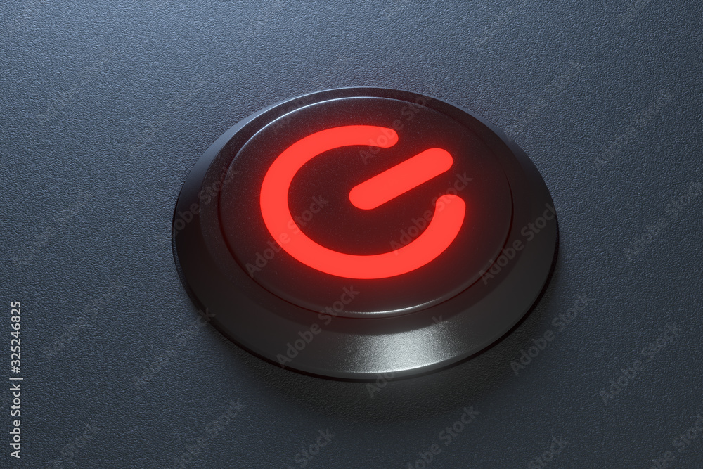 Poster Button and switch with dark background,abstract conception ,3d rendering.