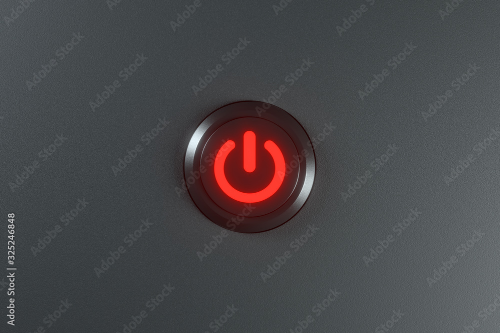Poster Button and switch with dark background,abstract conception ,3d rendering.