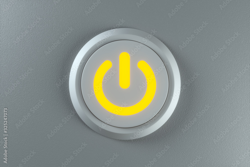 Poster Button and switch with dark background,abstract conception ,3d rendering.