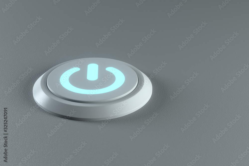 Poster Button and switch with grey background,abstract conception ,3d rendering.