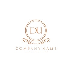 DU Letter Initial with Royal Luxury Logo Template.