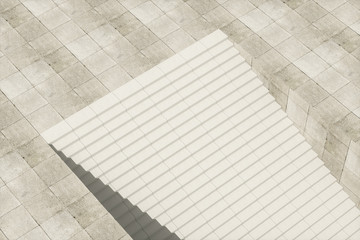 Steps and wall with grey background, modern construction,3d rendering.